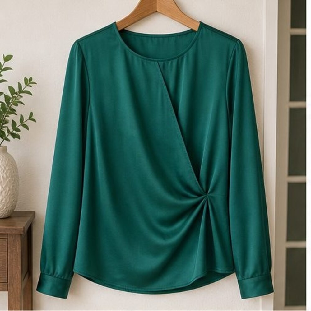 Emerald Wrap Blouse